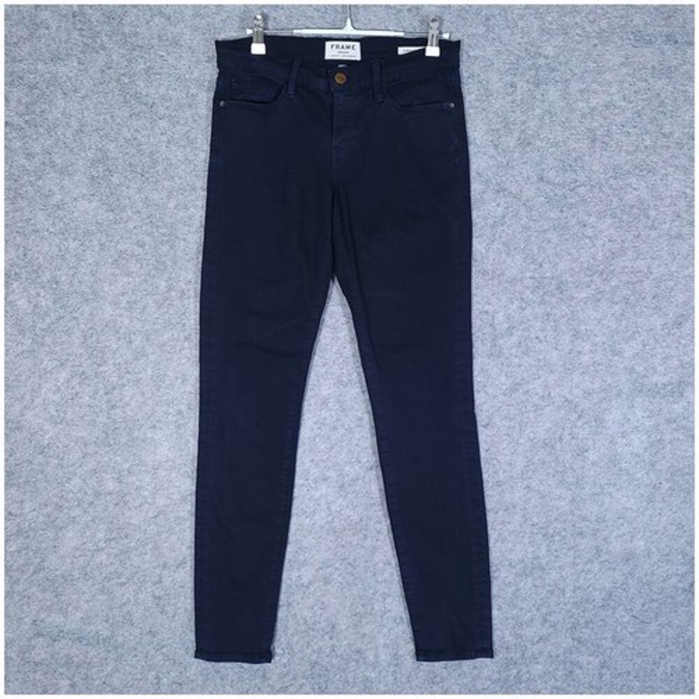 FRAME Le Skinny De Jeanne Jeans 28x28 Deep Blue Dive Made in USA Denim Stretch